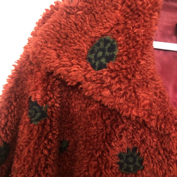 Vintage merlot-coloured teddy jacket - Picture 3 of 4